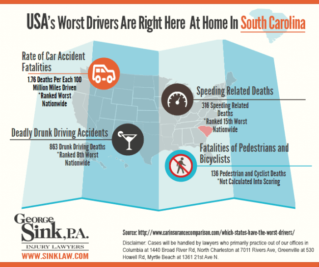 Worst drivers in America map